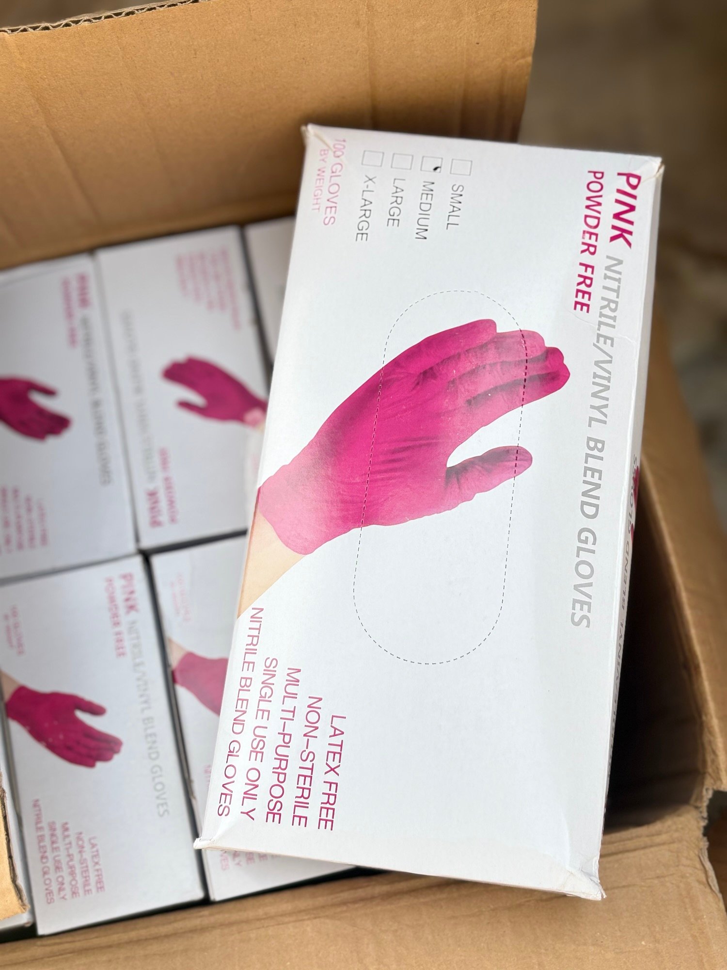 Pink Nitrile Disposable Gloves (100 pieces) Pink
