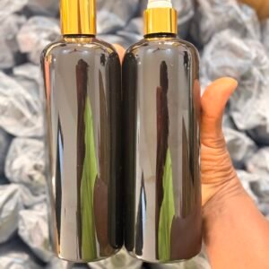 cosmetic bottle with gold cap/gold pump -500 mls(12 pieces,black)