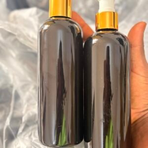 250g Cosmetic Bottle with Gold Cap/Pump (black-12 pieces)
