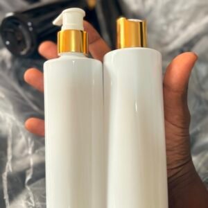 250g Cosmetic Bottle with Gold Cap/Pump (white-12 pieaces)