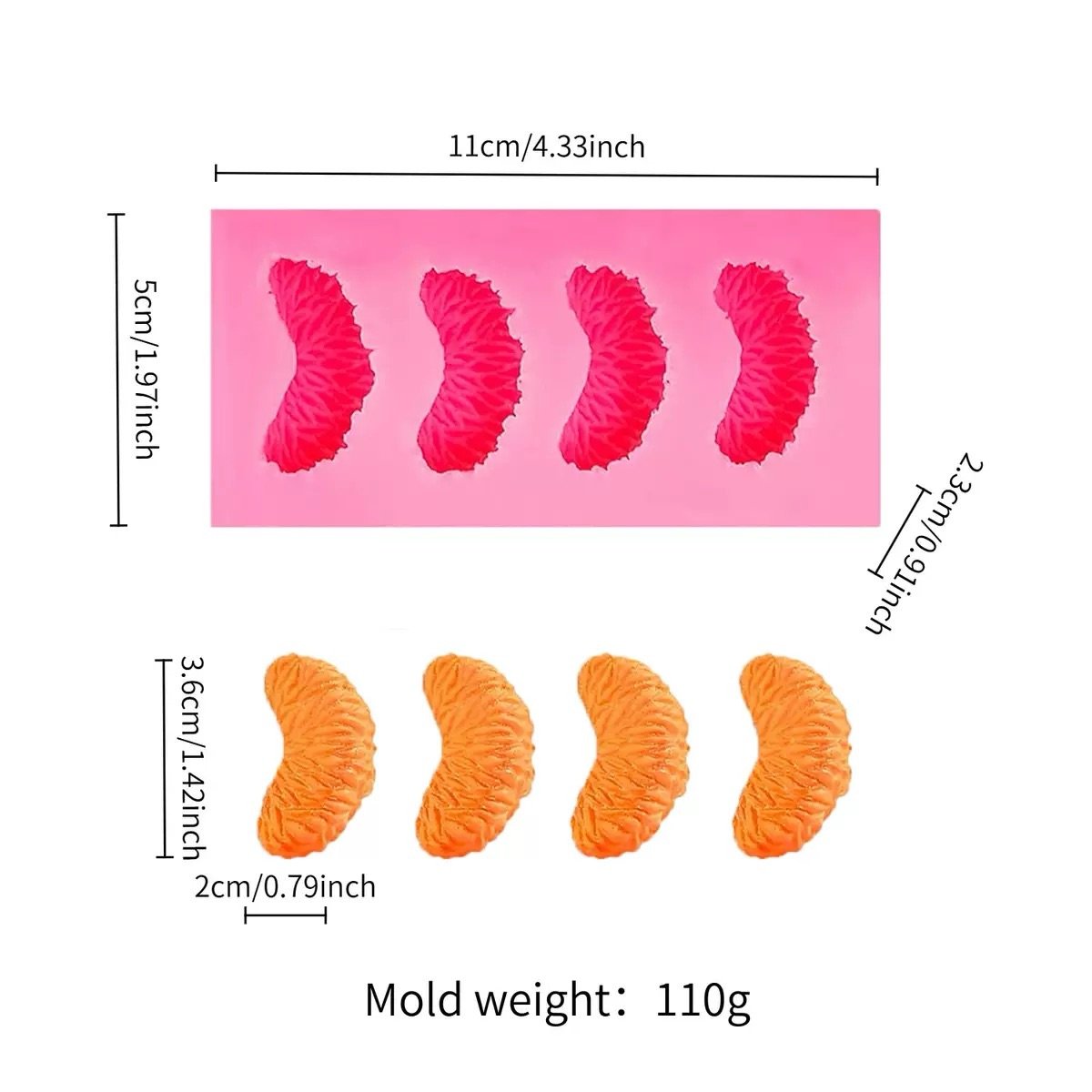 Tangerine Candle toppings/accessory mold