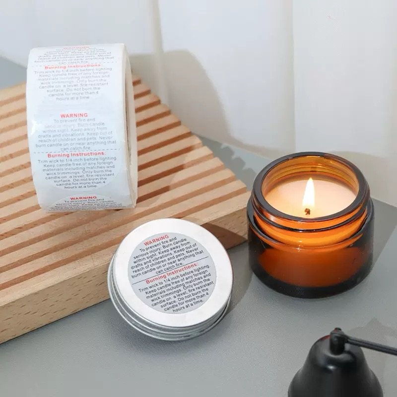 Candle Warning Labels Stickers – 500 Pieces Per Roll