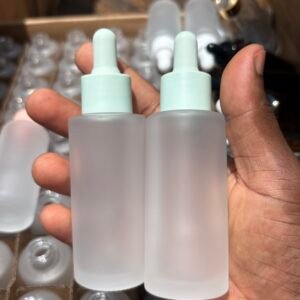 Dropper bottle glass (frosted +green head)-50 mls